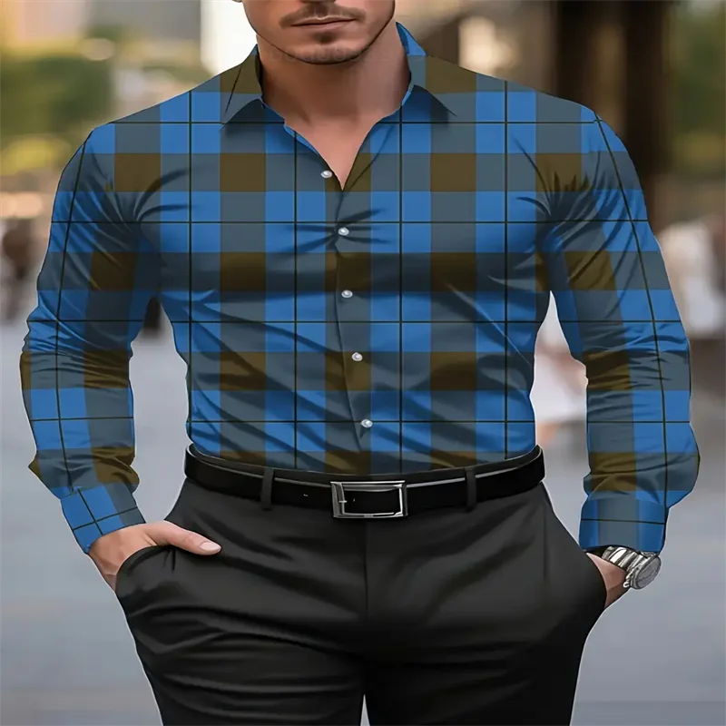 Men's Striped Long Sleeve Shirt - Summer Casual Beach Shirt by Footmax