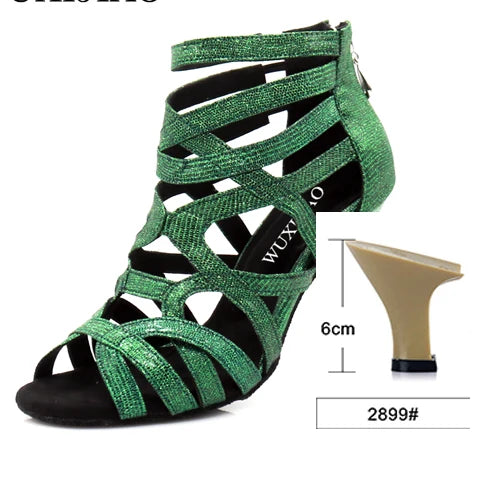 Footmaxldn Women's Glitter Latin Dance Shoes