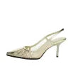 FootMax Gold Sling back Pumps - Rhinestone High Heels for Office & Wedding - footmaxldn
