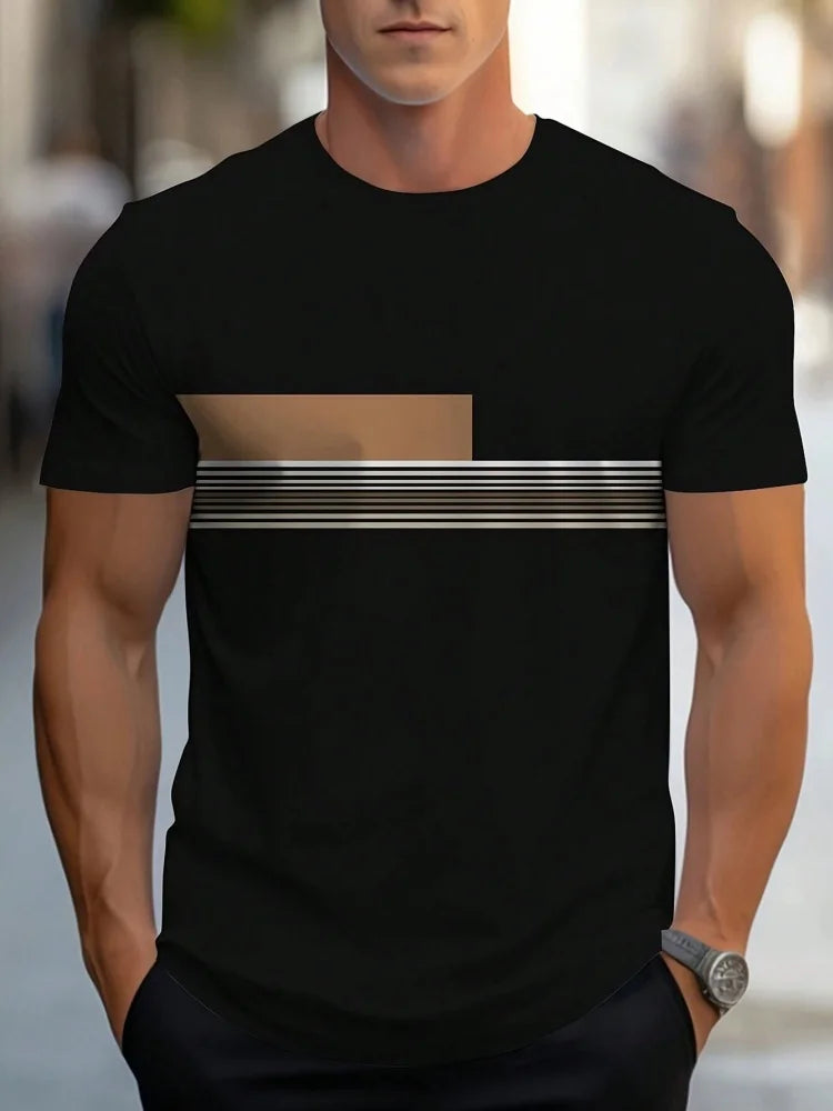 Footmax Men's Oversized Letter Print T-Shirt - Casual Summer Sports Tee - footmaxldn