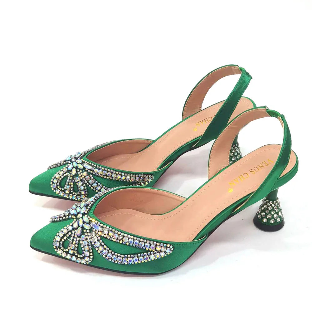 Footmax Yellow Bowknot Pointed Toe High Heel Sandals & Bag Set - Women's Elegant Shoes - footmaxldn