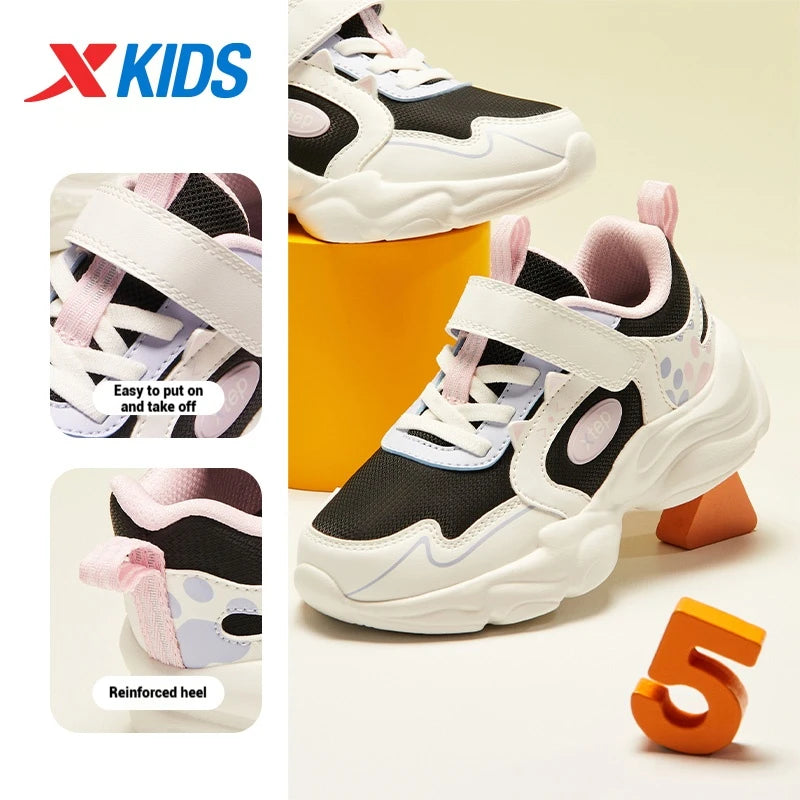 Xtep Kids Skateboarding Shoes - Girls Spring 2025 Velcro Sneakers - footmaxldn