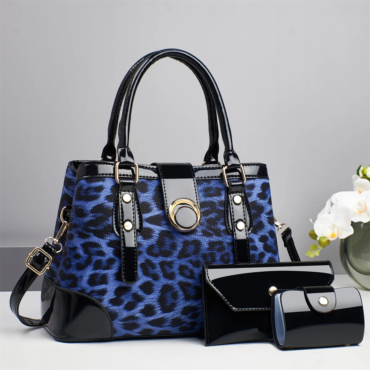 2025 New 3Piece Set Leopard Print Woman Shoulder Bag Large Capacity Handbag for Women Crossbody Bag Ladies Messenger Tote Bag - footmaxldn