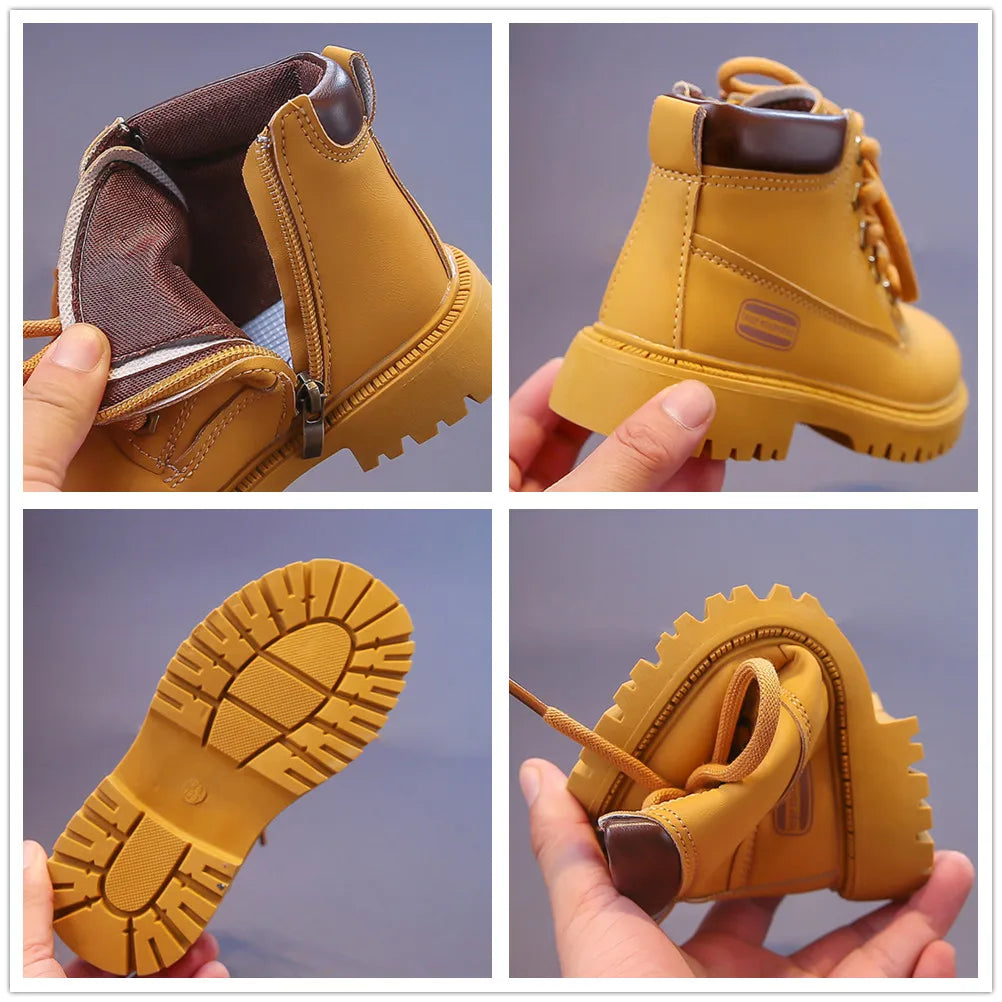 Footmax Kids Ankle Boots - Waterproof Non-Slip School Shoes for Boys - footmaxldn