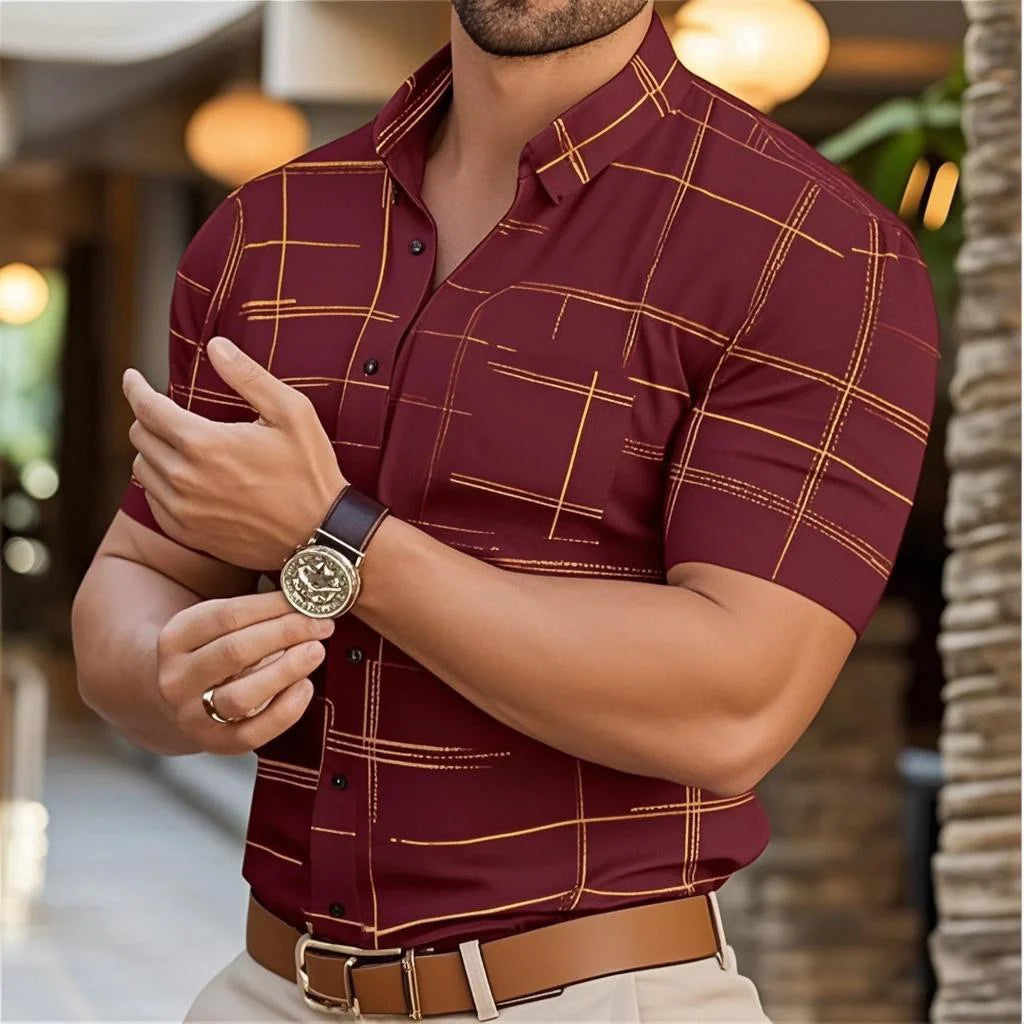 Footmax Men's Business Casual Short Sleeve Shirt - Comfortable Button Up in 16 Colors