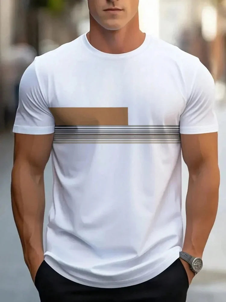 Footmax Men's Oversized Letter Print T-Shirt - Casual Summer Sports Tee - footmaxldn