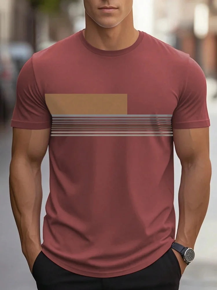 Footmax Men's Oversized Letter Print T-Shirt - Casual Summer Sports Tee - footmaxldn