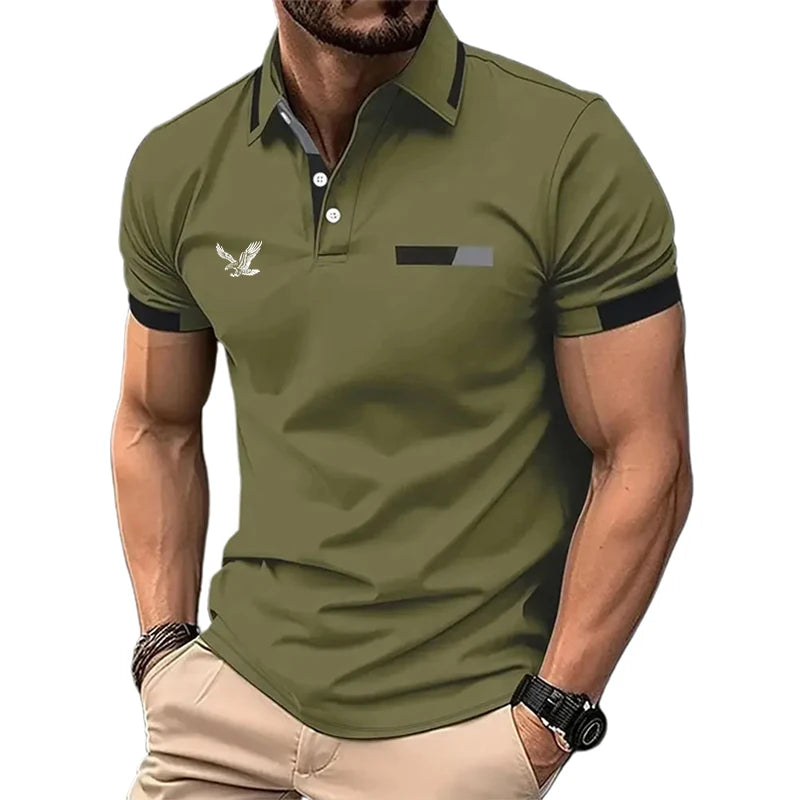 Footmax Men's Color Block Golf Polo - Short Sleeve Casual Work Shirt Regular Fit - footmaxldn