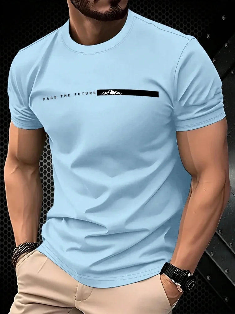 Footmax Men's Oversized Letter Print T-Shirt - Casual Summer Sports Tee - footmaxldn
