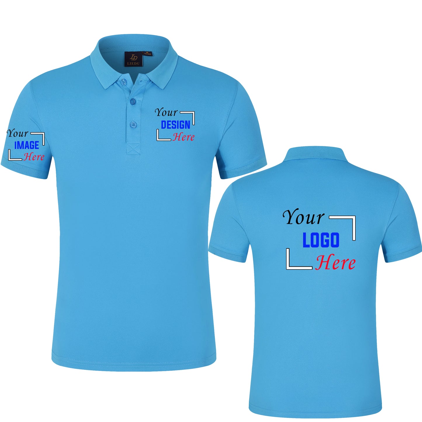 Footmax Custom Polo Shirt - Personalized Men's Short Sleeve Workshirt with Logo - footmaxldn