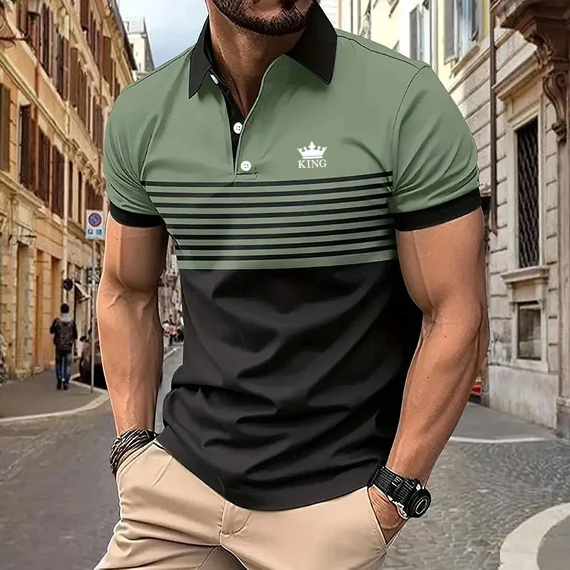 Footmax Men's Business Summer Polo Shirt - Classic Short Sleeve Lightweight Sports Jersey - footmaxldn