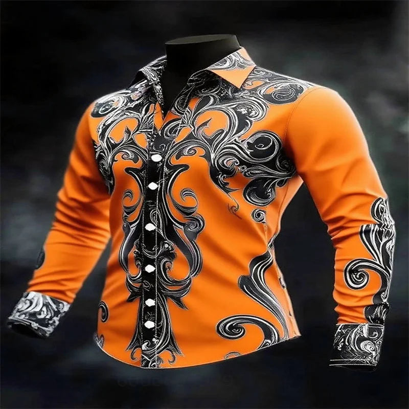 Men's Casual Long Sleeve Lapel Shirt | Footmaxldn