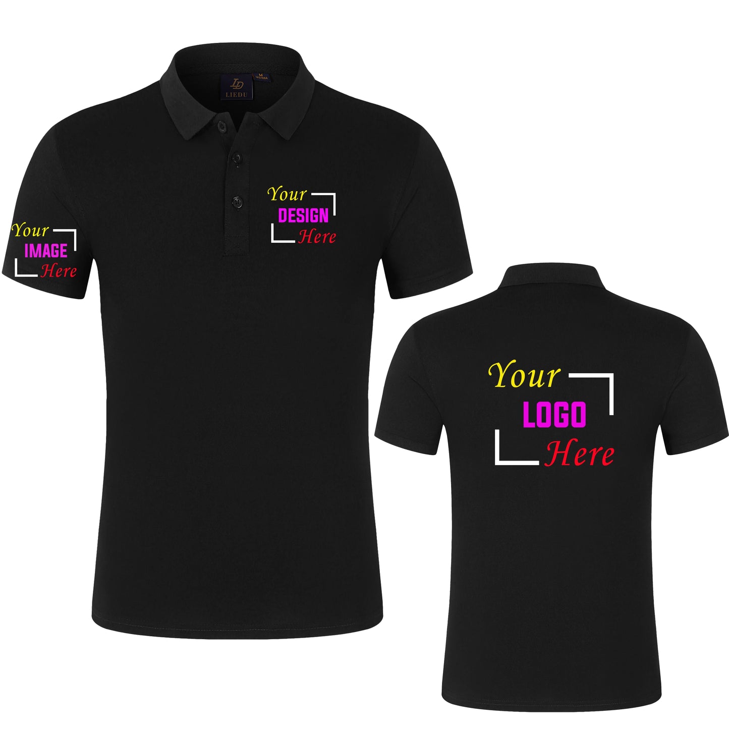 Footmax Custom Polo Shirt - Personalized Men's Short Sleeve Workshirt with Logo - footmaxldn