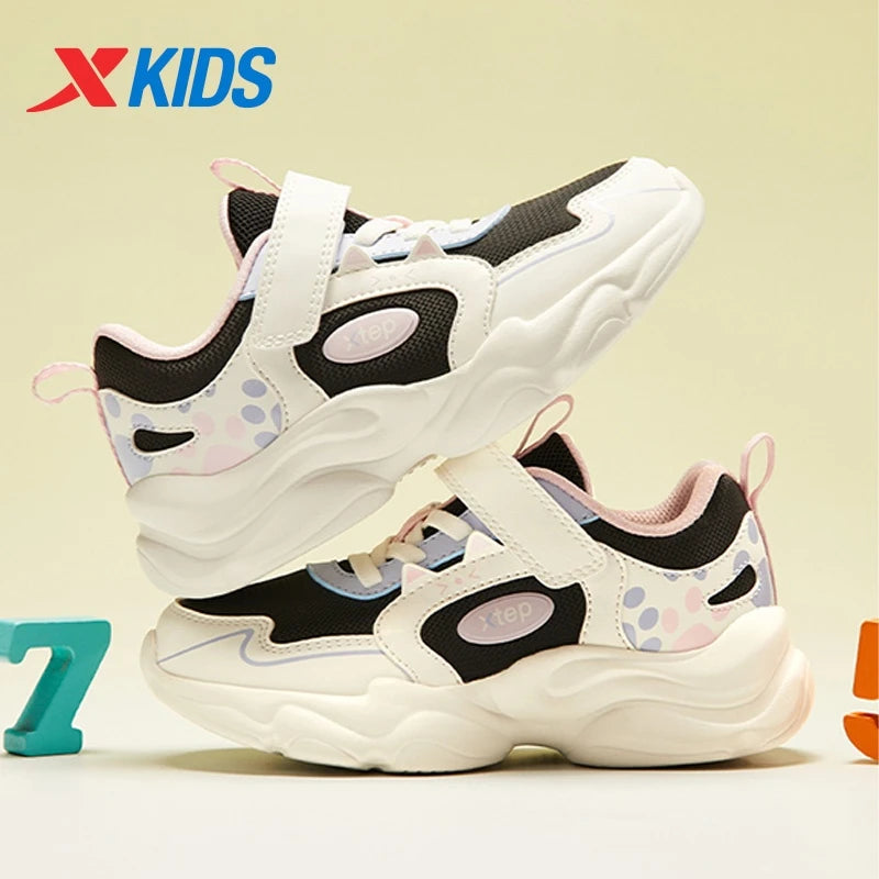 Xtep Kids Skateboarding Shoes - Girls Spring 2025 Velcro Sneakers - footmaxldn