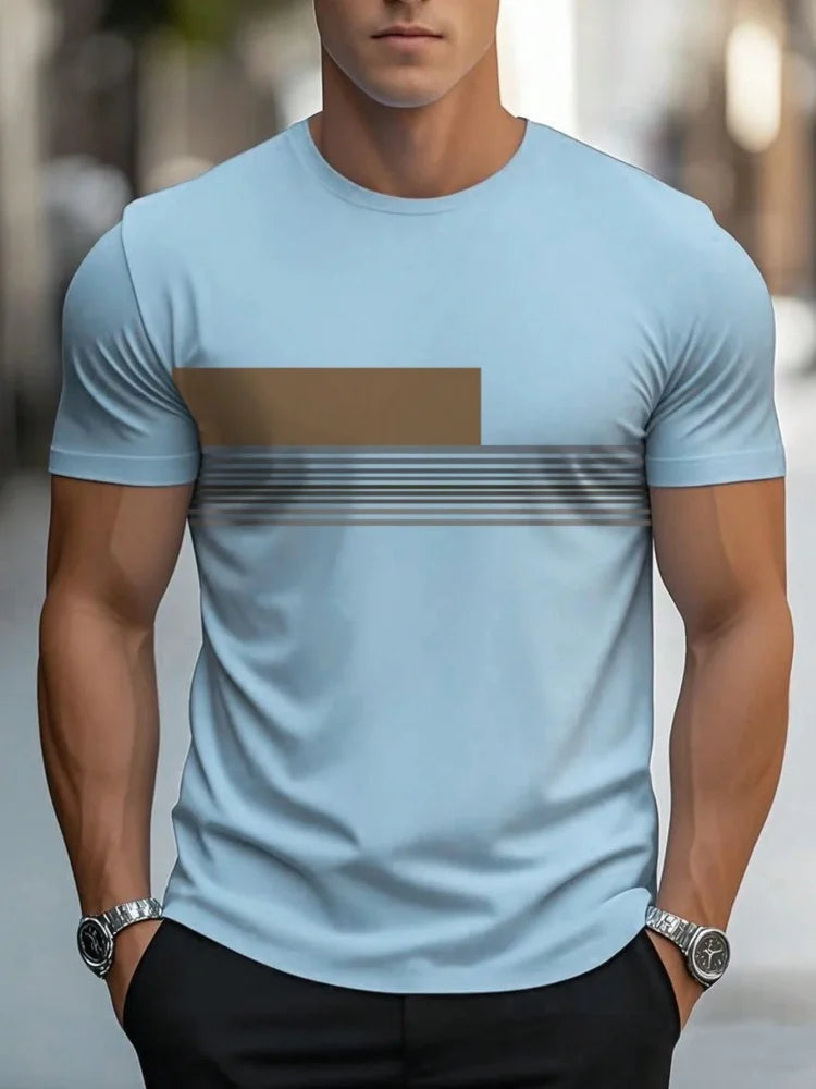 Footmax Men's Oversized Letter Print T-Shirt - Casual Summer Sports Tee - footmaxldn