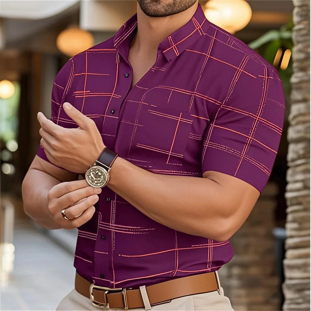 Footmax Men's Business Casual Short Sleeve Shirt - Comfortable Button Up in 16 Colors