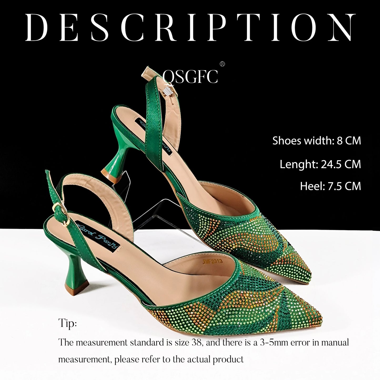 Footmax Black Gold Dazzling Heels & Clutch Set - Festive Elegance Collection - footmaxldn