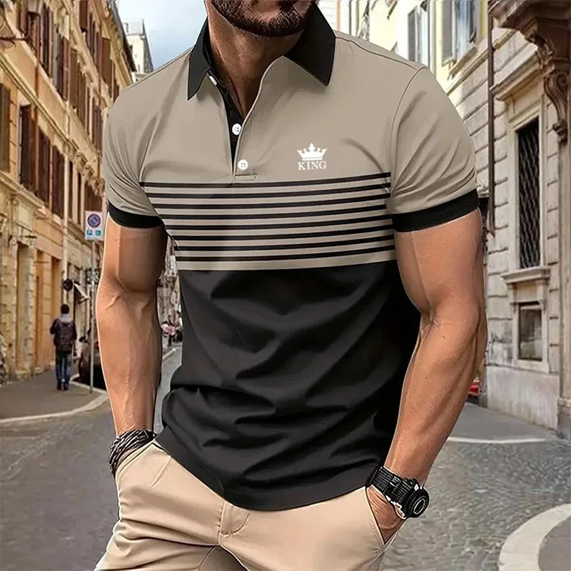 Footmax Men's Business Summer Polo Shirt - Classic Short Sleeve Lightweight Sports Jersey - footmaxldn