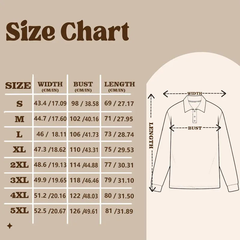 Footmax Men's Striped Print Golf Shirt - Long Sleeve Polo Business Casual 3D Autumn Winter - footmaxldn