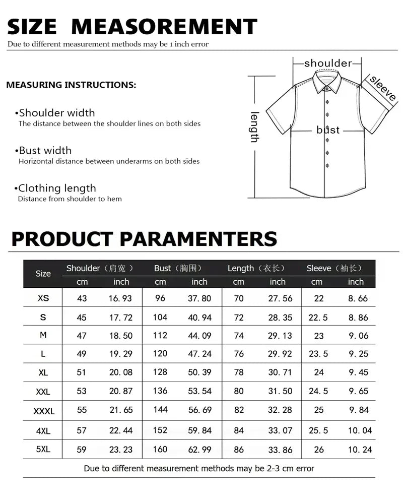 Men's Striped Short Sleeve Shirt - Casual Breathable Button-Up by Footmax