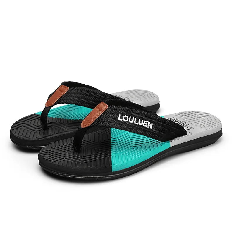 FootMax Men's Summer Beach Flip Flops - Breathable Casual Sandals Size 39-44 - footmaxldn