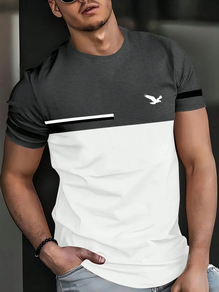 Footmax Men's Oversized Letter Print T-Shirt - Casual Summer Sports Tee - footmaxldn