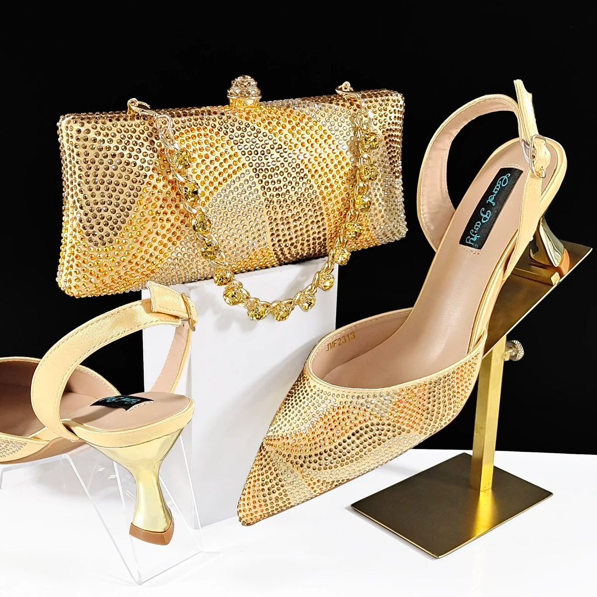 Women's Peep-Toe Wedge Shoes & Matching Bag Set | Footmaxldn