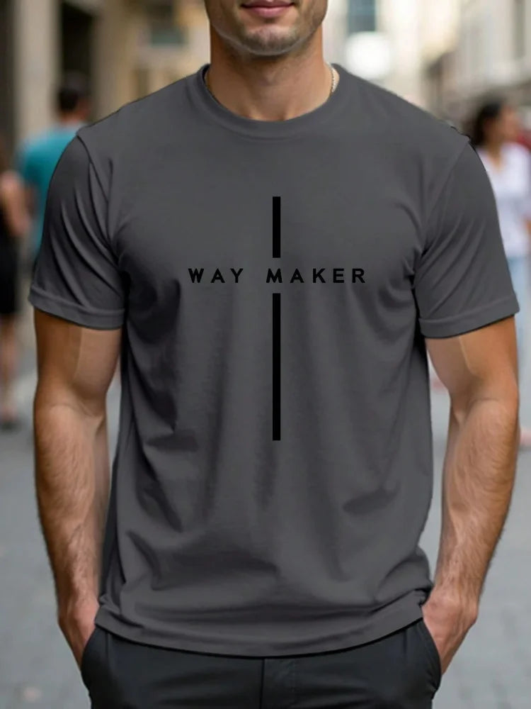 Footmax Men's Oversized Letter Print T-Shirt - Casual Summer Sports Tee - footmaxldn