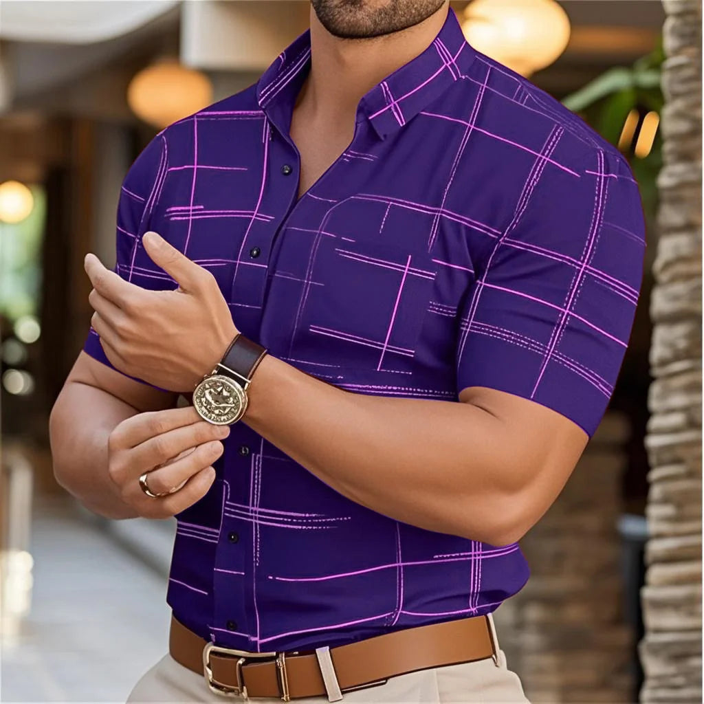 Footmax Men's Business Casual Short Sleeve Shirt - Comfortable Button Up in 16 Colors
