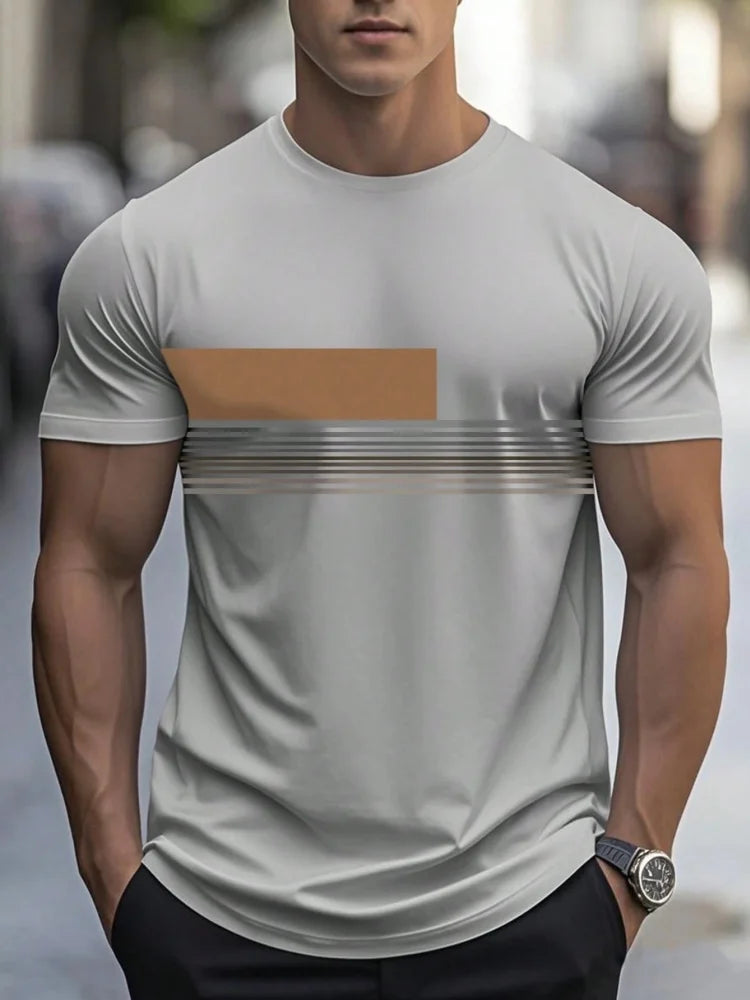 Footmax Men's Oversized Letter Print T-Shirt - Casual Summer Sports Tee - footmaxldn