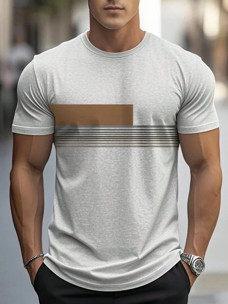 Footmax Men's Oversized Letter Print T-Shirt - Casual Summer Sports Tee - footmaxldn