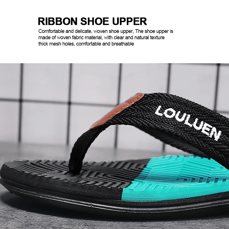 FootMax Men's Summer Beach Flip Flops - Breathable Casual Sandals Size 39-44 - footmaxldn