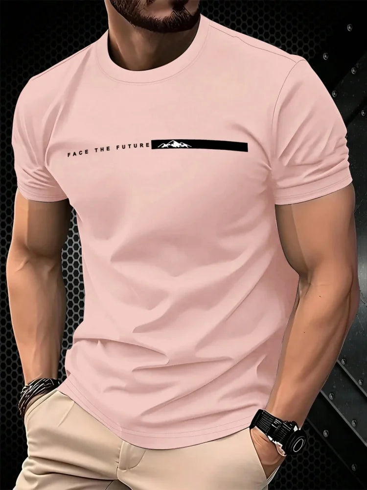 Footmax Men's Oversized Letter Print T-Shirt - Casual Summer Sports Tee - footmaxldn