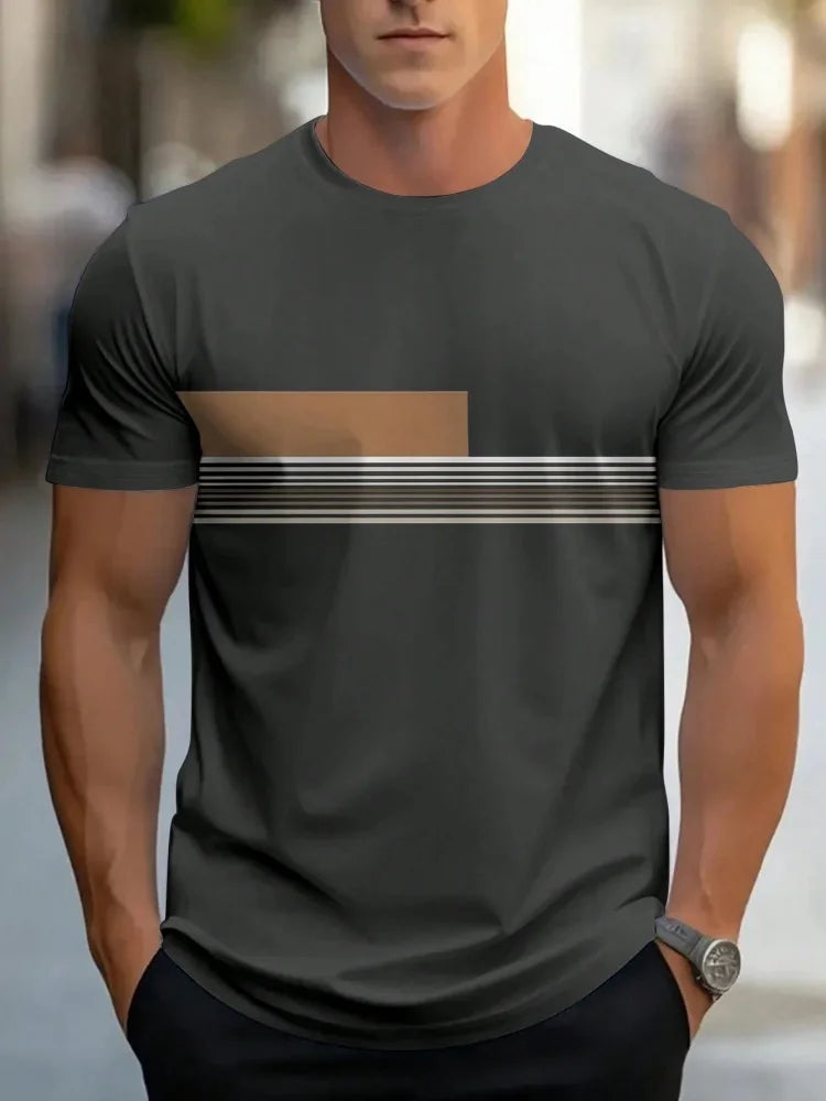 Footmax Men's Oversized Letter Print T-Shirt - Casual Summer Sports Tee - footmaxldn