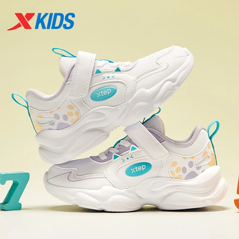 Xtep Kids Skateboarding Shoes - Girls Spring 2025 Velcro Sneakers - footmaxldn