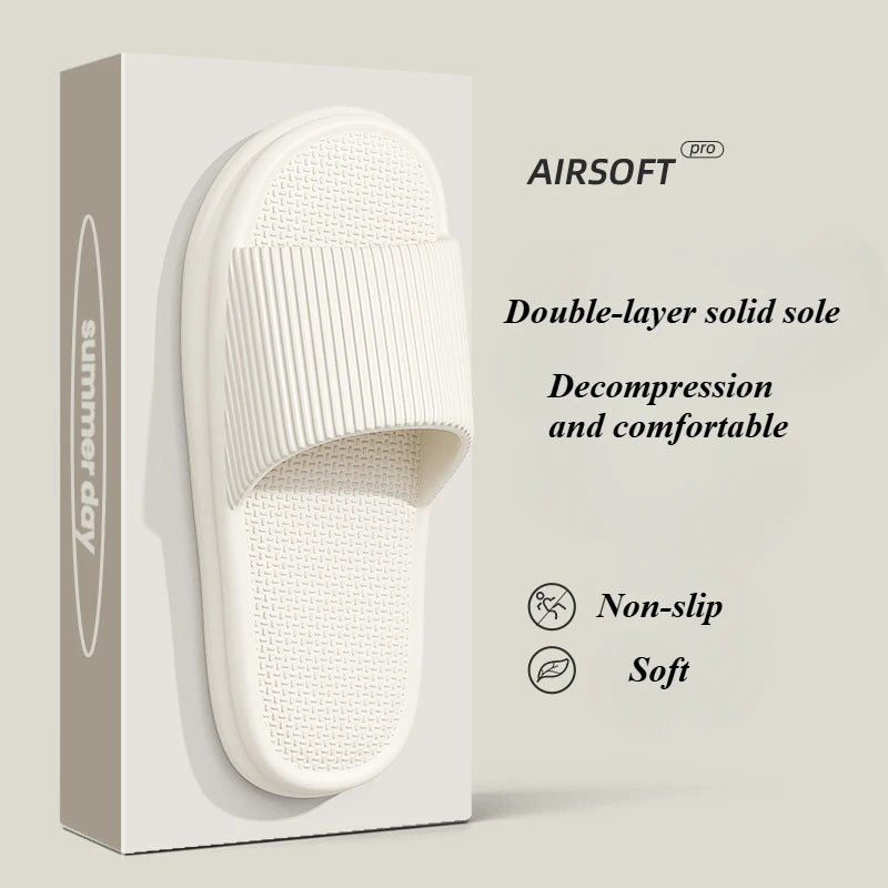 Brand Couple Home Simple Slippers EVA Soft Sole Light Slippers Bathroom Non-slip Slides Men's Outdoor Sandals Zapatillas De Casa - footmaxldn