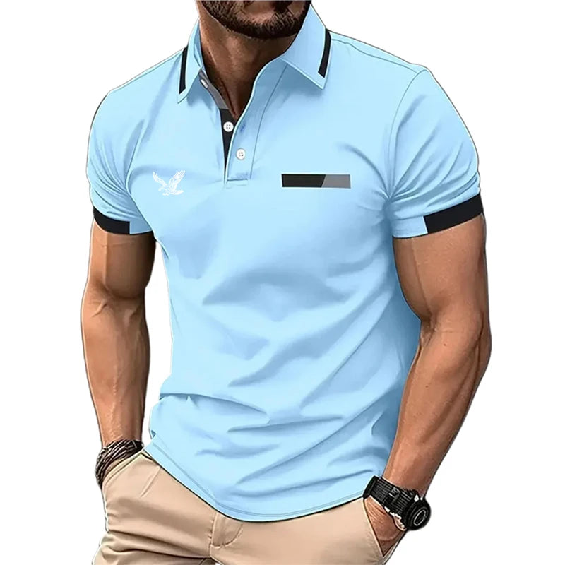 Footmax Men's Color Block Golf Polo - Short Sleeve Casual Work Shirt Regular Fit - footmaxldn