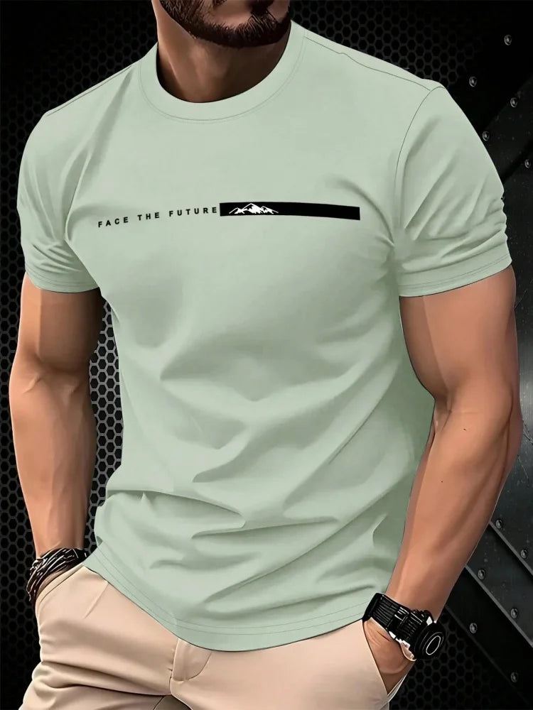 Footmax Men's Oversized Letter Print T-Shirt - Casual Summer Sports Tee - footmaxldn