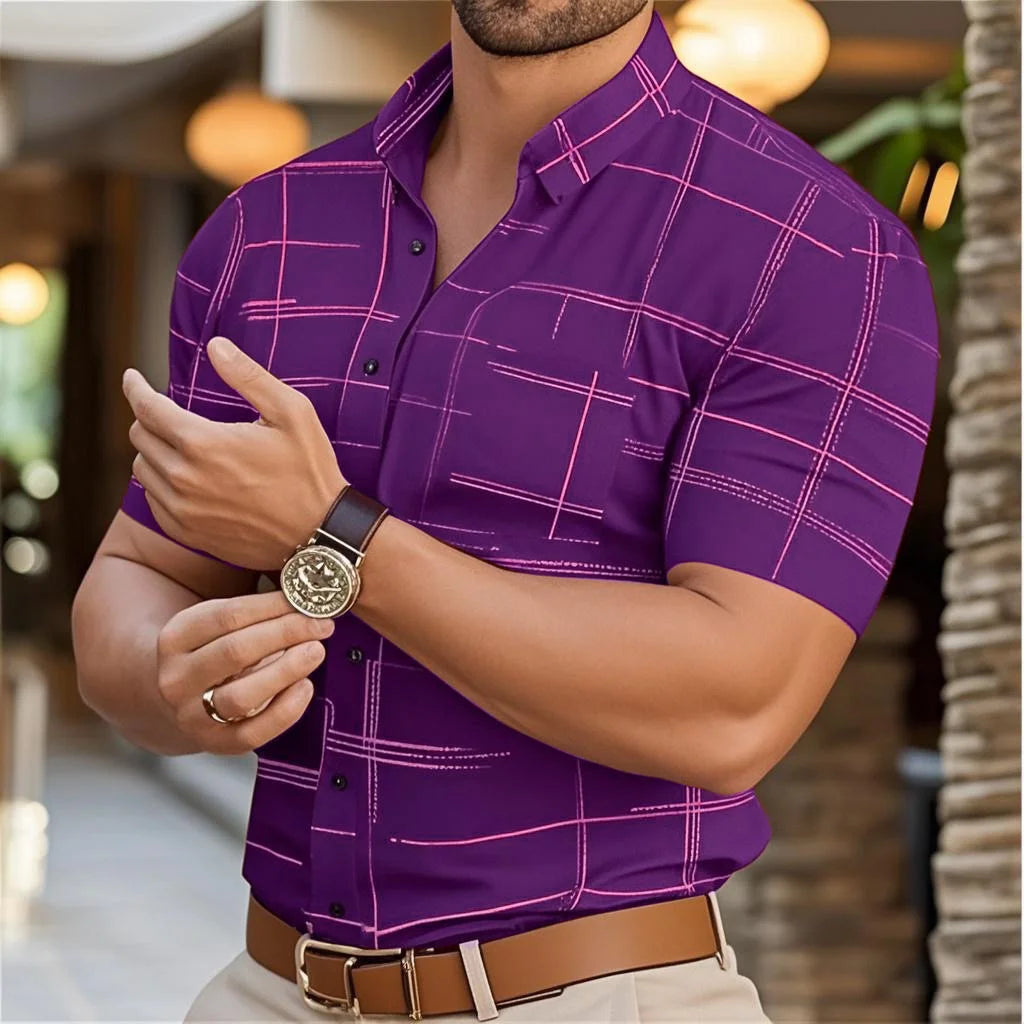 Footmax Men's Business Casual Short Sleeve Shirt - Comfortable Button Up in 16 Colors