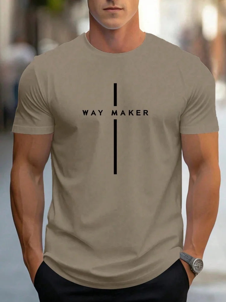 Footmax Men's Oversized Letter Print T-Shirt - Casual Summer Sports Tee - footmaxldn