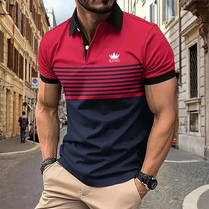 Footmax Men's Business Summer Polo Shirt - Classic Short Sleeve Lightweight Sports Jersey - footmaxldn