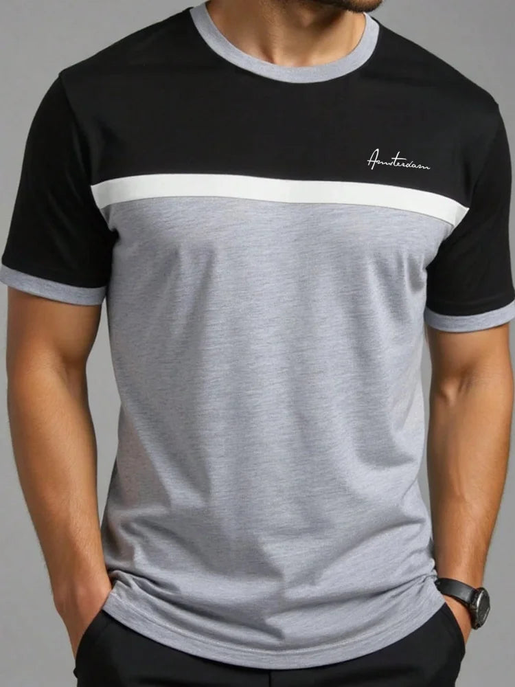 Footmax Men's Oversized Letter Print T-Shirt - Casual Summer Sports Tee - footmaxldn