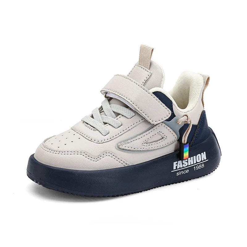 Kids' Leather Velcro Trainers | Lightweight Unisex Sneakers for Boys & Girls
