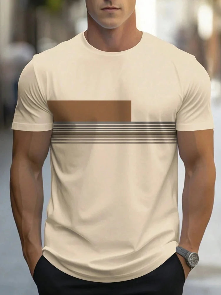 Footmax Men's Oversized Letter Print T-Shirt - Casual Summer Sports Tee - footmaxldn