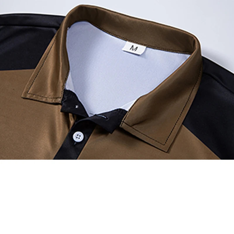 Footmax Men's Digital Print Polo Shirt - Summer Short Sleeve Collar Button Design - footmaxldn