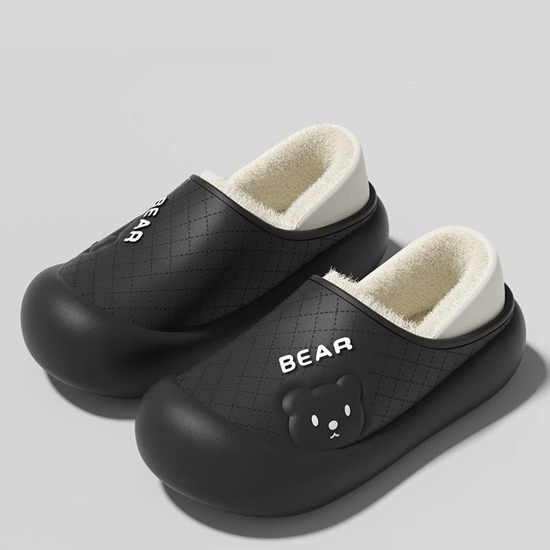 Womens Slippers Winter Waterproof Casual Cotton - FOOTMAX