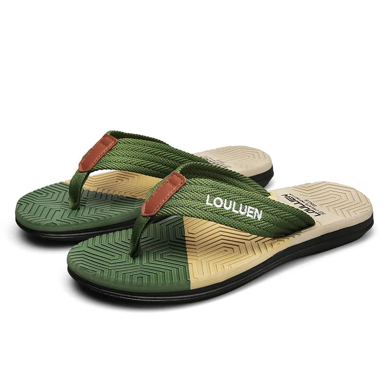 FootMax Men's Summer Beach Flip Flops - Breathable Casual Sandals Size 39-44 - footmaxldn