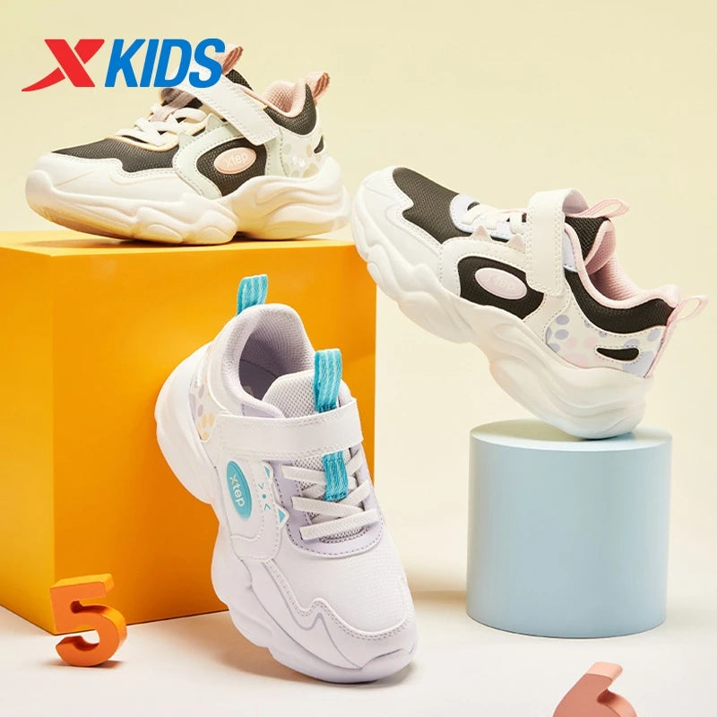 Xtep Kids Skateboarding Shoes - Girls Spring 2025 Velcro Sneakers - footmaxldn