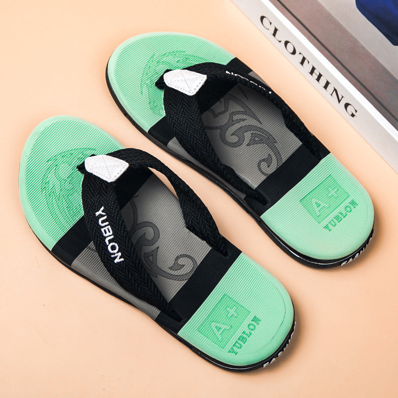 Mens Flip Flops Non-slip Beach - FOOTMAX