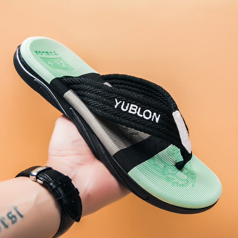 Mens Flip Flops Non-slip Beach - FOOTMAX